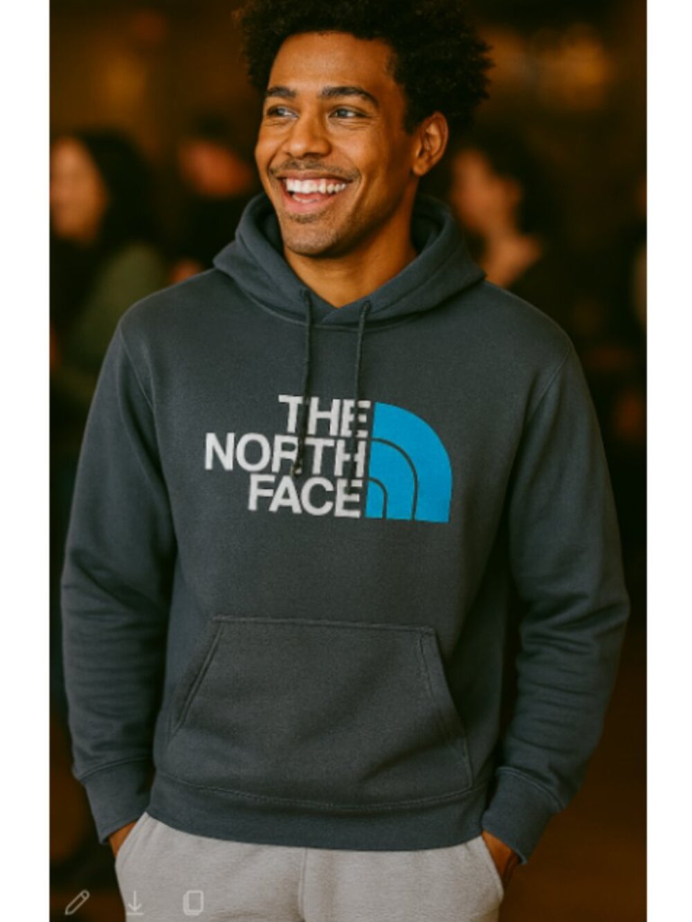 2/$40! The North Face gray and blue men's hoodie- size XL